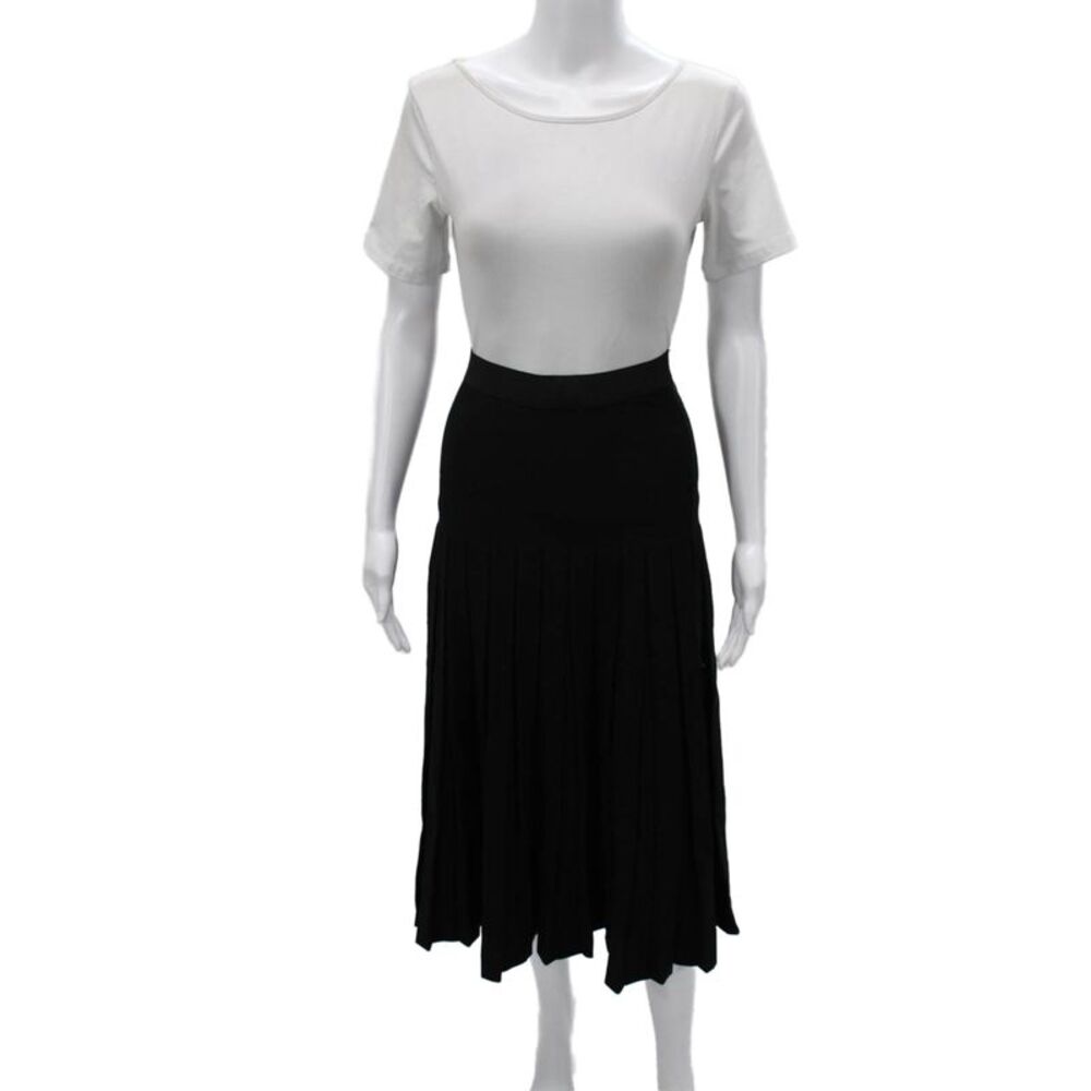 Azeeza Women Pleated Black Long Skirt Size L